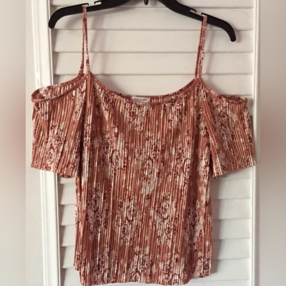 Target Rust Floral Cold-Shoulder Blouse